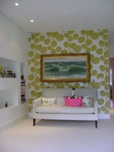 painters toronto image sample wallpapered feature wall