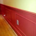 painting with red paint wainscoting